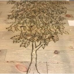 laser engraved wood cladding is green